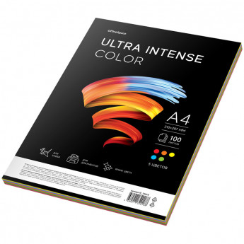 Бумага цветная OfficeSpace "Ultra Intense Color", A4, 80 г/м?, 100л., (5 цветов)