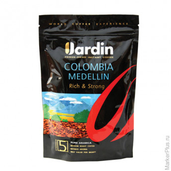 Кофе растворимый JARDIN (Жардин) "Colombia Medellin", сублимированный, 280 г, мягкая упаковка, 0916-