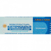 Перевяз. ср-ва Лейкопластырь бакт. 7,2х1,9см полимерный прозрачн 1000шт/уп, комплект 1000 шт