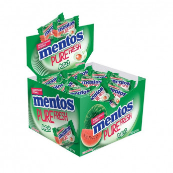 Жевательная резинка Mentos Pure Fruit Арбуз, моно 100 шт/уп, комплект 100 шт