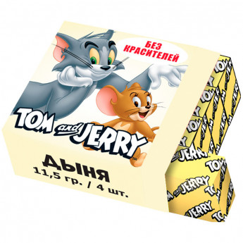 Жевательная конфета Tom&Jerry, дыня, 11,5г, 40 шт/в уп