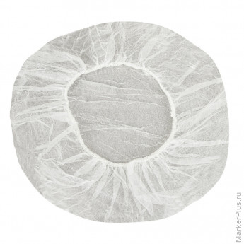 Шапочка-берет белая, КОМПЛЕКТ 100 шт., спанбонд 14 г/м2, KLEVER