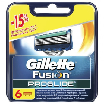 Сменные кассеты для бритья 6шт GILLETTE (Жиллет) Fusion ProGlide, для мужчин, 50016206