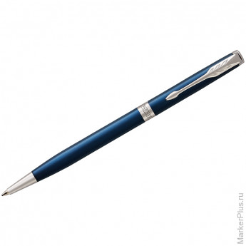 Ручка шариковая Parker "Sonnet Subtle Blue CT Slim" черная, 1,0мм, поворот., подар. уп.