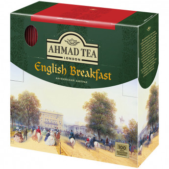 Чай Ahmad Tea Английский завтрак, черный, 100 фольг. пакетиков по 2гр