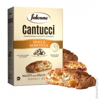 Печенье Falcone Кантуччи сахарное с грецким орехом и абрикосом, 180г