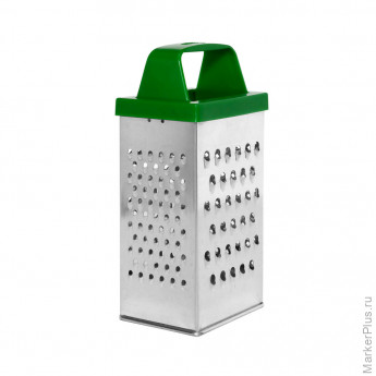 Терка 4 грани 18,2х6,2х8,5 см, белая жесть с пластиковой ручкой, BoomHouse Basic, 701860