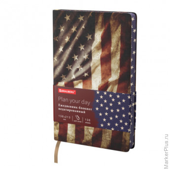 Ежедневник недатированный А5 (138х213 мм), BRAUBERG VISTA, под кожу, гибкий, 136 л., "Independence", 112006