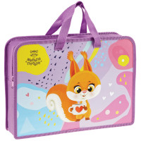 Папка с ручками А4, Мульти-Пульти "Squirrel", пластик, на молнии, 75мм Папка с ручками А4, Мульти-Пульти "Squirrel", пластик, на молнии, 75мм