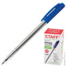 Ручка шариковая STAFF, автоматическая, синяя, 141673