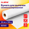Бумага для выпечки силиконизированная, пергамент 38 см х 100 м, белый, LAIMA, CH, 609588