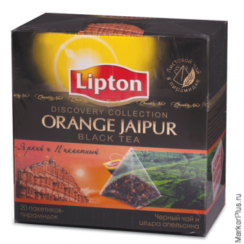 Чай LIPTON (Липтон) "Orange Jaipur", черный, 20 пирамидок по 2 г, 65414973