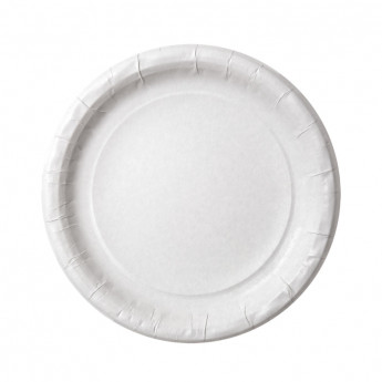 Тарелка одноразовая бумажная, белая, d-230 мм, VIP 6 шт/уп