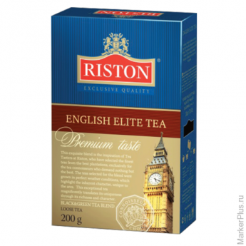 Чай RISTON (Ристон) "English Elite Tea", черный и зеленый листовой с бергамотом, купаж, 200 г, RUEET