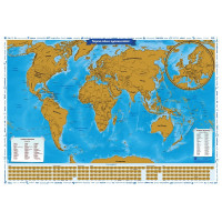 Карта твоих путешествий "Мир" политическая со скретч-покрытием Globen, 860*600мм, в тубусе