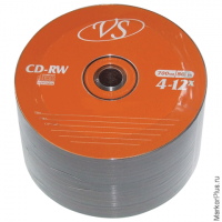Диски CD-RW VS, 700 Mb, 4-12x, 50 шт., Bulk, VSCDRWB5001, комплект 50 шт
