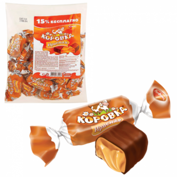 Конфеты шоколадные РОТ ФРОНТ "Коровка", ирисная, 250 г, пакет, РФ09695