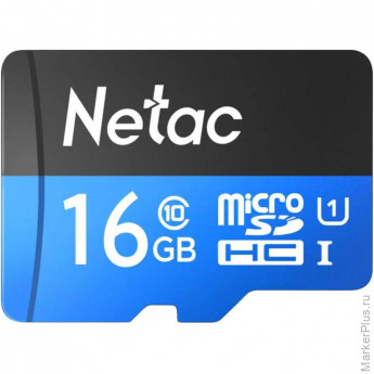 Карта памяти Netac MicroSD card P500 Standard 16GB, retail version w/SD