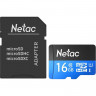 Карта памяти Netac MicroSD card P500 Standard 16GB, retail version w/SD