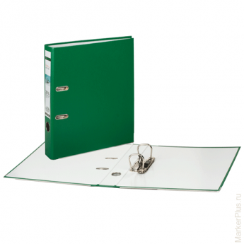 Папка-регистратор LEITZ, механизм 180°, покрытие пластик, 50 мм, зеленая, 10151255P