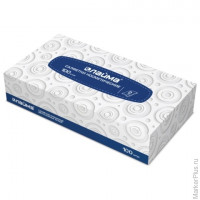 Салфетки косметические, 100 шт., ЛАЙМА, 2-х слойные, 20х20 см, в картонном боксе, белые, 126909
