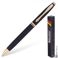 Ручка подарочная шариковая BRAUBERG 'De Luxe Black', корпус черный, узел 1 мм, линия письма 0,7 мм, синяя, 141411