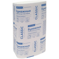 Полотенца бумажные лист. OfficeClean Professional(V-сл.), 1-слойн., 200л/пач., 23*20,5, белые, 15 шт/в уп