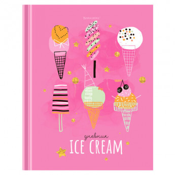 Дневник 1-11 класс 48 л., твердый, BRAUBERG, глянцевая ламинация, с подсказом, 'Ice cream party', 106602