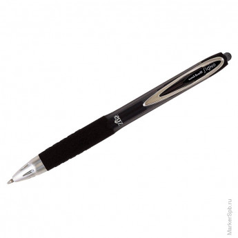 Ручка гелевая автоматическая "Signo UMN-207", черная, 0,7мм, грип