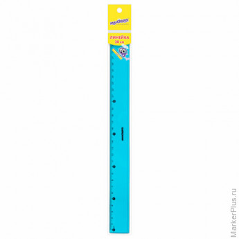 Линейка пластиковая 30 см ЮНЛАНДИЯ "Color", тонированная, ассорти, 210754