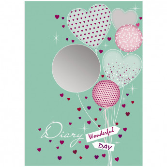 Записная книжка для девочек А6 120л. 7БЦ "Воздушные шары", с зеркальцем, тисн. фольгой,одноцв.печать