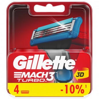 Кассеты для бритья сменные Gillette 'Mach3 Turbo', 4шт., комплект 4 шт