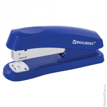 Степлер №24/6, 26/6 BRAUBERG "Standard+", до 30 листов, синий, 228609