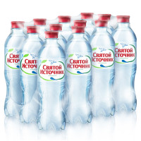 Вода питьевая газированная Святой источник, 0,5л, пластиковая бутылка 12 шт/в уп