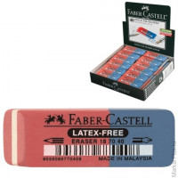Резинка стирательная FABER-CASTELL "7070", для карандашей и чернил, каучук, 50x18x8 мм, красно-синяя, 187040