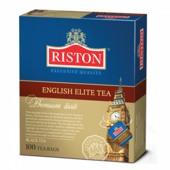 Чай RISTON (Ристон) "English Elite Tea", черный с бергамотом, 100 пакетиков по 2 г, RUEET100B/12