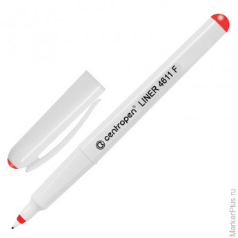 Ручка капиллярная CENTROPEN, трехгранная, корпус белый, толщина письма 0,3 мм, красная, 4611/1К