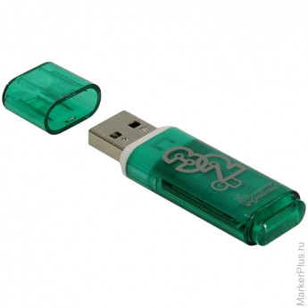 Память Smart Buy 'Glossy' 32GB, USB2.0 Flash Drive, зеленый