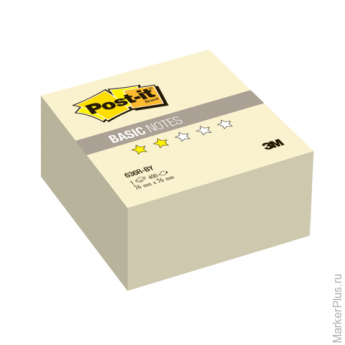 Блок самоклеящийся (стикер) POST-IT Basic, 76х76 мм, 400 л., желтый, 636R-BY