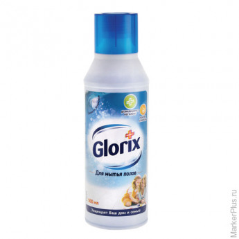 Средство для мытья пола 500 мл, GLORIX (Глорикс), "Свежесть Атлантики", дезинфицирующее, 67106787