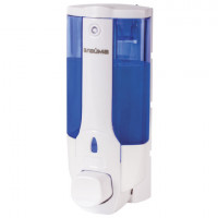 Дозатор для жидкого мыла LAIMA, НАЛИВНОЙ, 0,38 л., белый (тонированный), ABS-пластик, 603921