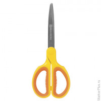 Ножницы BRAUBERG "Extra" 155 мм, классической формы, ребристые резиновые вставки, оранжево-желтые, 2