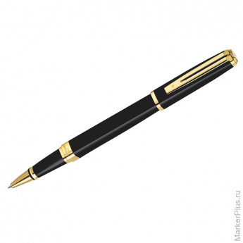 Ручка-роллер "Exception Slim Black Lacquer GT" черная, 0,8мм, подар.уп.