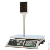 Весы торговые MERTECH M-ER 326ACP-15.2 LED (0,04-15 кг), дискретность 5 г, платформа 325x230 мм, со стойкой, 3046