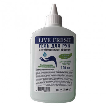 Антисептик-гель для рук спиртосодержащий (70%) 100мл LIVE FRESH, ассорти, 5 шт/в уп
