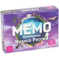 Игра настольная Нескучные игры "Mемо.Природные чудеса Росии", 50 карточек, картон.коробка