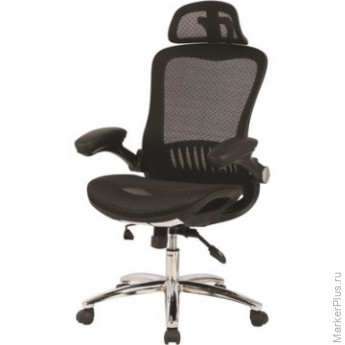Кресло S_BN_Hg_EChair-552 TTW Net сетка черная, хром