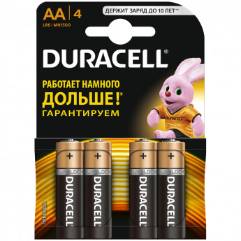 Батарейка Duracell Basic AA (LR06) алкалиновая, 4BL 4 шт/в уп