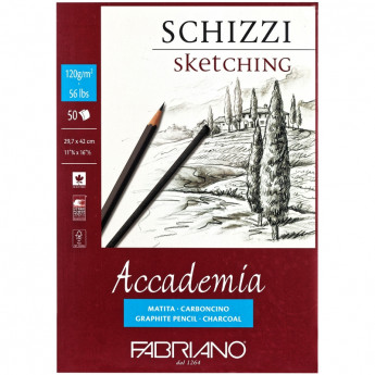 Скетчбук 50л. А3 на склейке Fabriano "Accademia", 120г/м2, мелокзернистая бумага