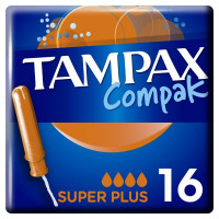 Тампоны TAMPAX Compak Super Plus Duo с аппликатором 16шт/уп, комплект 16 шт